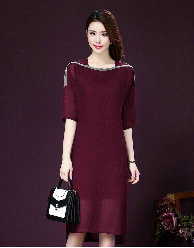 Đầm Voan Suông Kết Đá - HN929